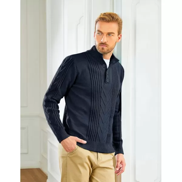 PJ PAUL JONES Men's Cable Knit Henley Pullover Sweater Thermal Jumper Sweaters
