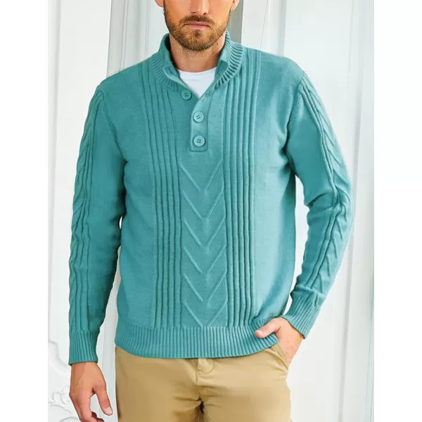 PJ PAUL JONES Men's Cable Knit Henley Pullover Sweater Thermal Jumper Sweaters