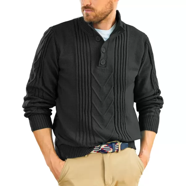 PJ PAUL JONES Men's Cable Knit Henley Pullover Sweater Thermal Jumper Sweaters