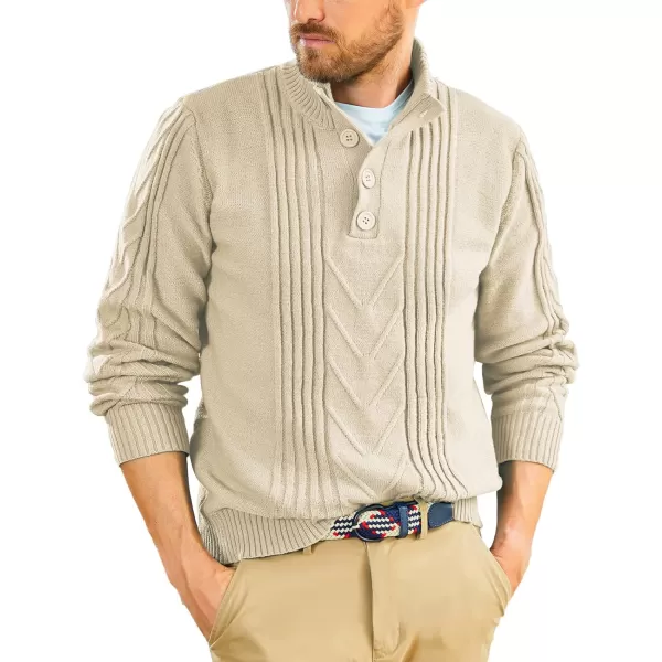 PJ PAUL JONES Men's Cable Knit Henley Pullover Sweater Thermal Jumper Sweaters
