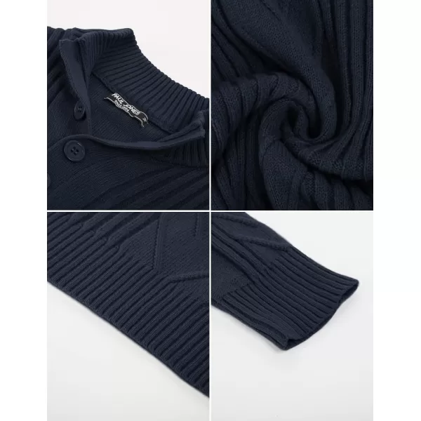 PJ PAUL JONES Men's Cable Knit Henley Pullover Sweater Thermal Jumper Sweaters