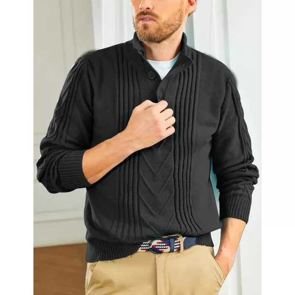 PJ PAUL JONES Men's Cable Knit Henley Pullover Sweater Thermal Jumper Sweaters