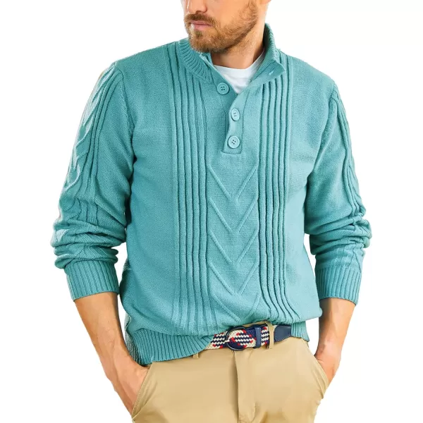 PJ PAUL JONES Men's Cable Knit Henley Pullover Sweater Thermal Jumper Sweaters