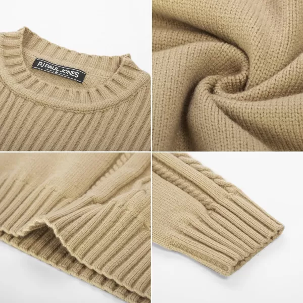 PJ PAUL JONES Mens Cable Knit Pullover Sweater Vintage Crewneck Warm Sweaters