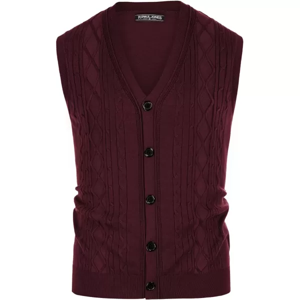 PJ PAUL JONES Mens Cable Knit Sweater Vests Button Down Jersey Knit Vest