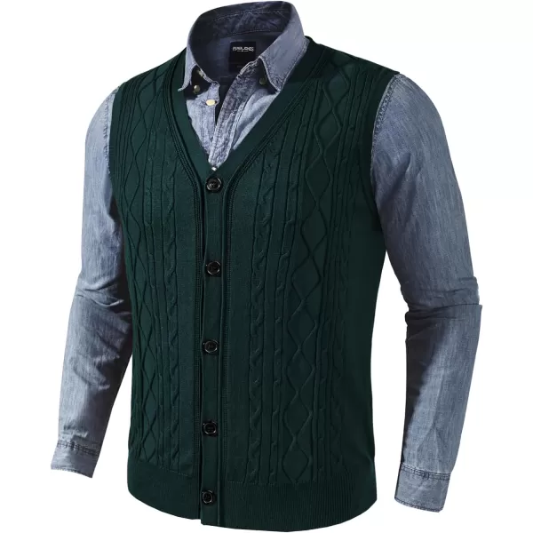 PJ PAUL JONES Mens Cable Knit Sweater Vests Button Down Jersey Knit Vest