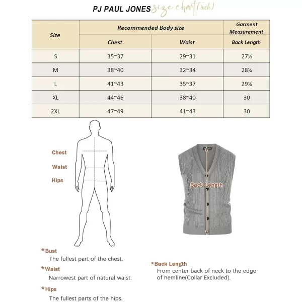PJ PAUL JONES Mens Cable Knit Sweater Vests Button Down Jersey Knit Vest