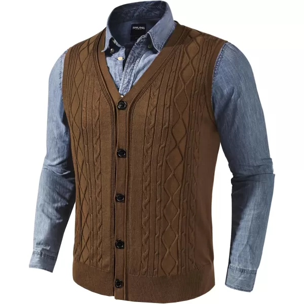 PJ PAUL JONES Mens Cable Knit Sweater Vests Button Down Jersey Knit Vest