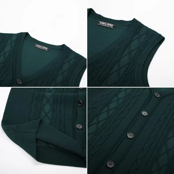 PJ PAUL JONES Mens Cable Knit Sweater Vests Button Down Jersey Knit Vest