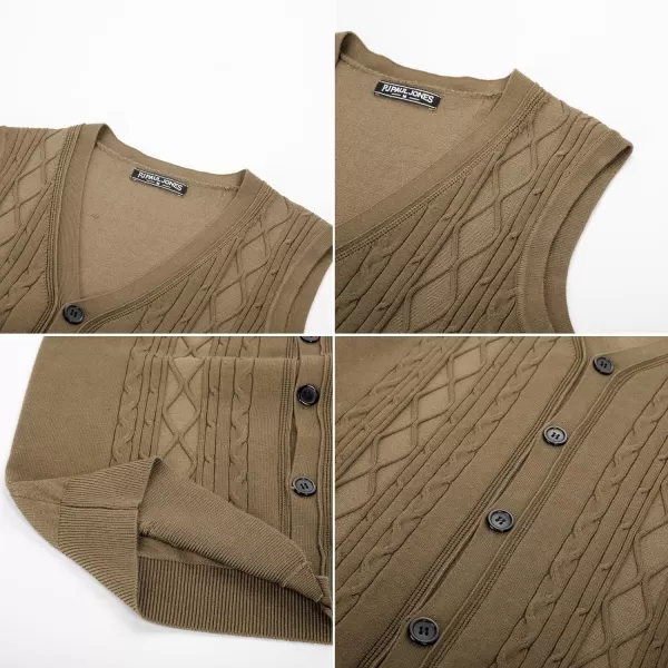 PJ PAUL JONES Mens Cable Knit Sweater Vests Button Down Jersey Knit Vest