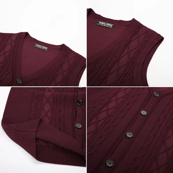 PJ PAUL JONES Mens Cable Knit Sweater Vests Button Down Jersey Knit Vest