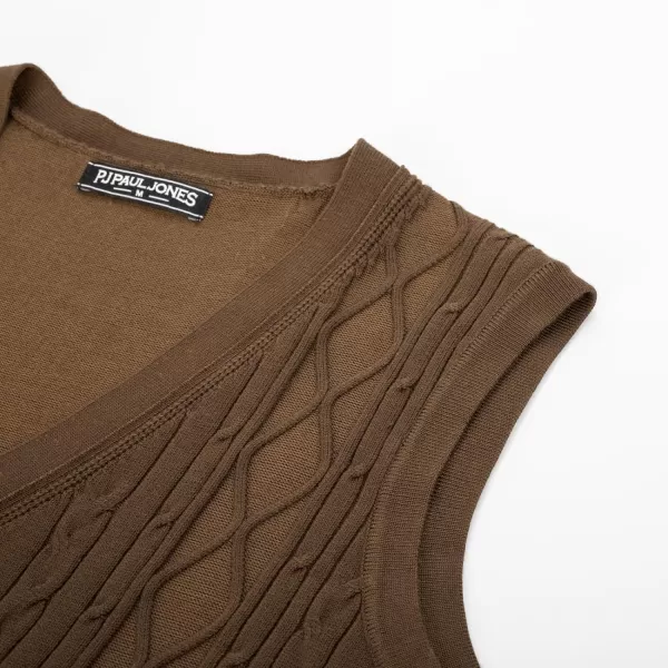 PJ PAUL JONES Mens Cable Knit Sweater Vests Button Down Jersey Knit Vest