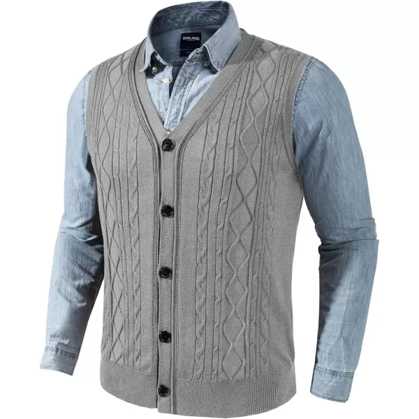 PJ PAUL JONES Mens Cable Knit Sweater Vests Button Down Jersey Knit Vest