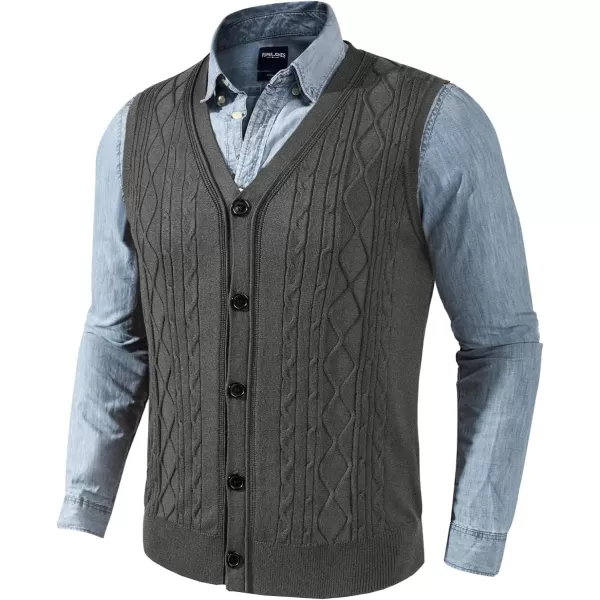 PJ PAUL JONES Mens Cable Knit Sweater Vests Button Down Jersey Knit Vest