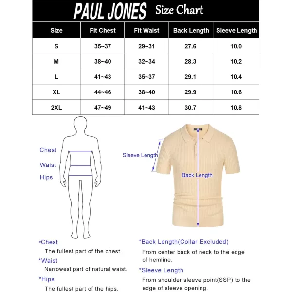 PJ PAUL JONES Mens Cable Knitted Polo Shirts Knitting Lightweight Golf Tee Shirt