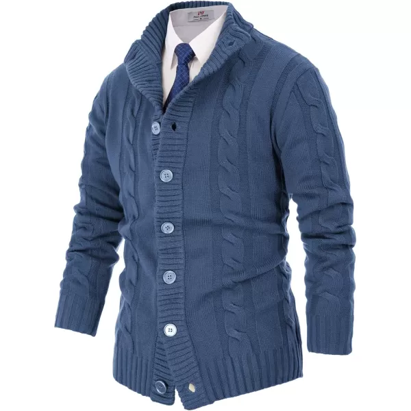 PJ PAUL JONES Men's Cardigan Sweaters Stand Collar Cable Knit Button Sweater