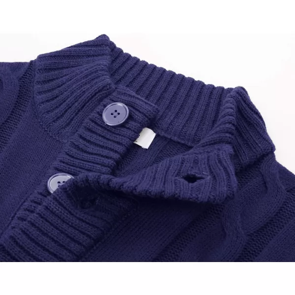PJ PAUL JONES Men's Cardigan Sweaters Stand Collar Cable Knit Button Sweater