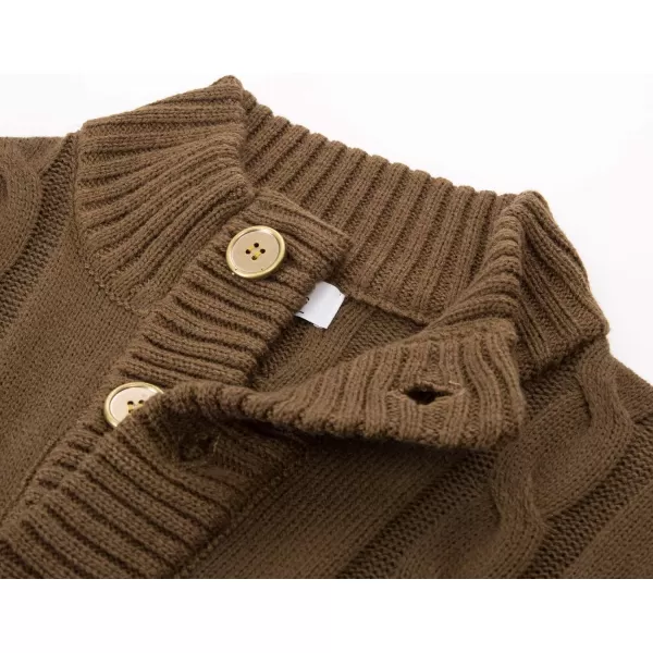 PJ PAUL JONES Men's Cardigan Sweaters Stand Collar Cable Knit Button Sweater