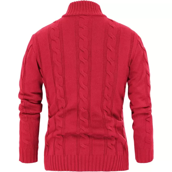 PJ PAUL JONES Men's Cardigan Sweaters Stand Collar Cable Knit Button Sweater