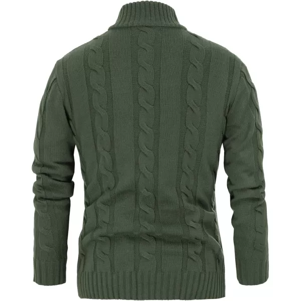 PJ PAUL JONES Men's Cardigan Sweaters Stand Collar Cable Knit Button Sweater