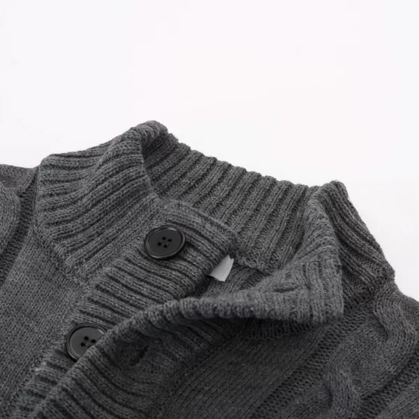 PJ PAUL JONES Men's Cardigan Sweaters Stand Collar Cable Knit Button Sweater