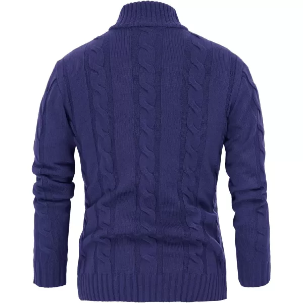 PJ PAUL JONES Men's Cardigan Sweaters Stand Collar Cable Knit Button Sweater