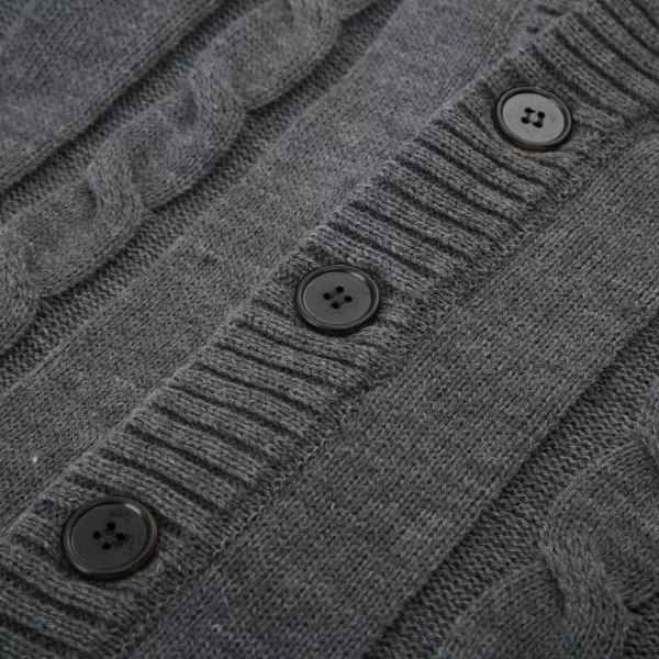 PJ PAUL JONES Men's Cardigan Sweaters Stand Collar Cable Knit Button Sweater