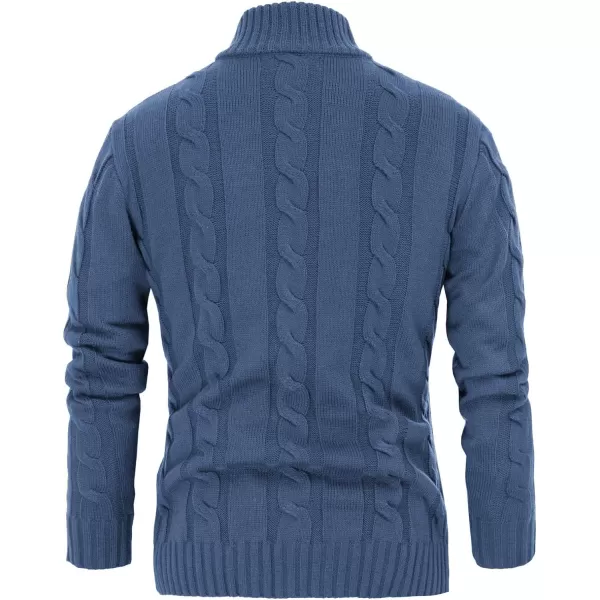 PJ PAUL JONES Men's Cardigan Sweaters Stand Collar Cable Knit Button Sweater