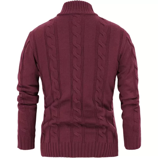 PJ PAUL JONES Men's Cardigan Sweaters Stand Collar Cable Knit Button Sweater