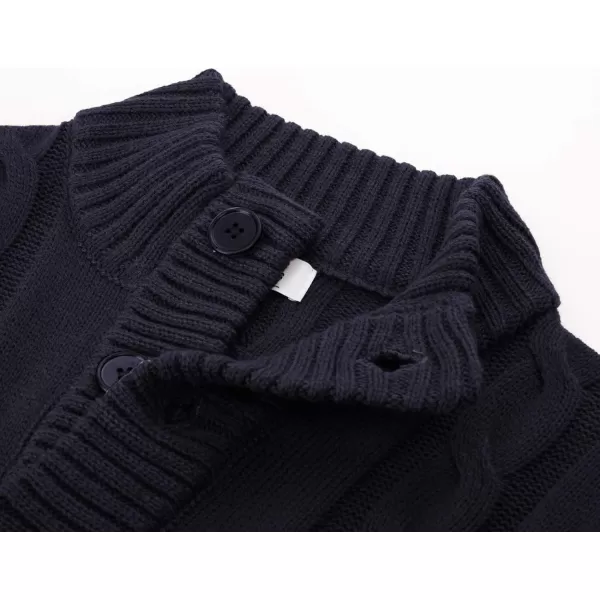 PJ PAUL JONES Men's Cardigan Sweaters Stand Collar Cable Knit Button Sweater