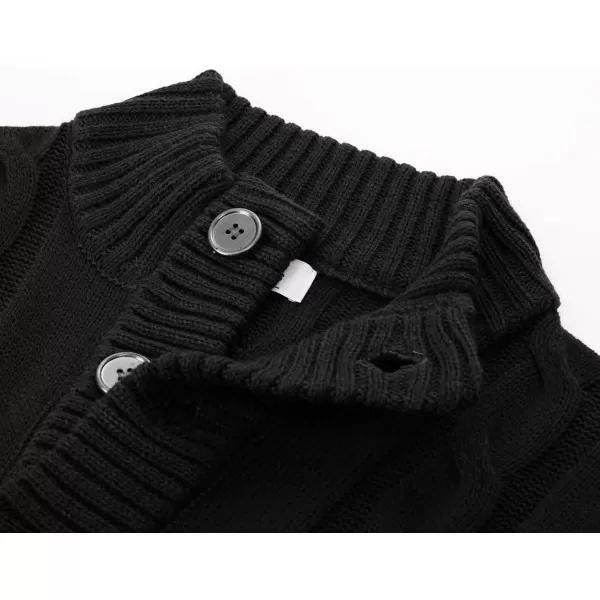 PJ PAUL JONES Men's Cardigan Sweaters Stand Collar Cable Knit Button Sweater