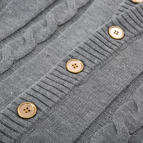 PJ PAUL JONES Men's Cardigan Sweaters Stand Collar Cable Knit Button Sweater