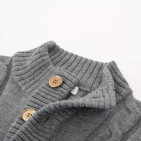 PJ PAUL JONES Men's Cardigan Sweaters Stand Collar Cable Knit Button Sweater