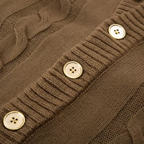 PJ PAUL JONES Men's Cardigan Sweaters Stand Collar Cable Knit Button Sweater