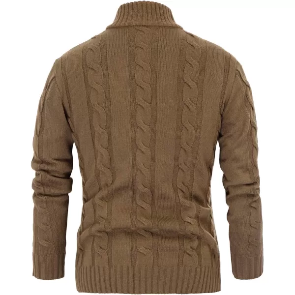 PJ PAUL JONES Men's Cardigan Sweaters Stand Collar Cable Knit Button Sweater