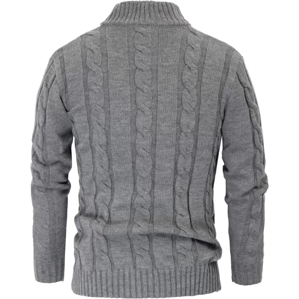 PJ PAUL JONES Men's Cardigan Sweaters Stand Collar Cable Knit Button Sweater