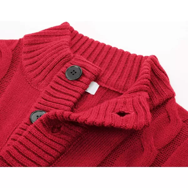 PJ PAUL JONES Men's Cardigan Sweaters Stand Collar Cable Knit Button Sweater