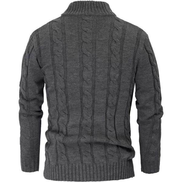 PJ PAUL JONES Men's Cardigan Sweaters Stand Collar Cable Knit Button Sweater
