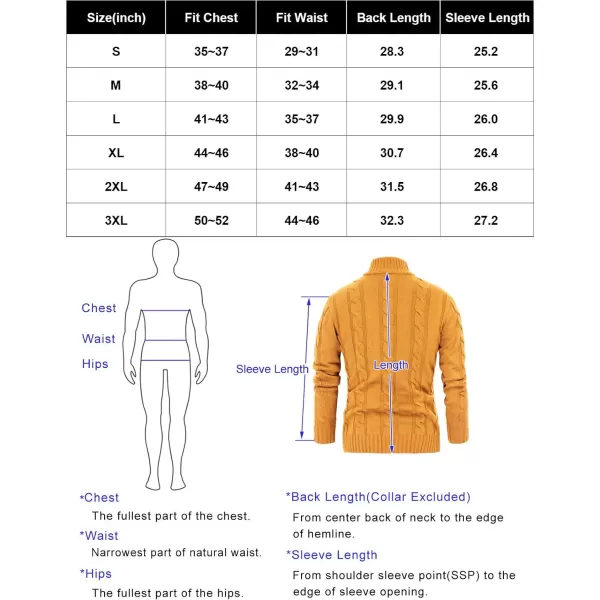PJ PAUL JONES Men's Cardigan Sweaters Stand Collar Cable Knit Button Sweater