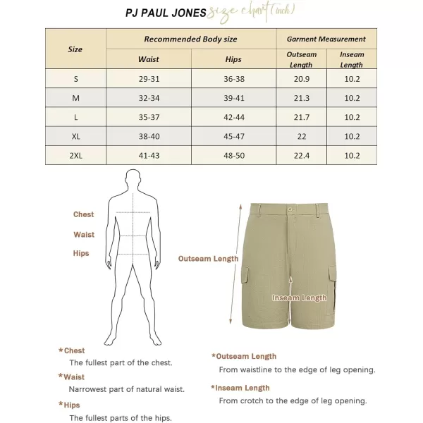 PJ PAUL JONES Men's Cargo Shorts Casual Outdoor Shorts Lightweight Work Shorts with Pockets