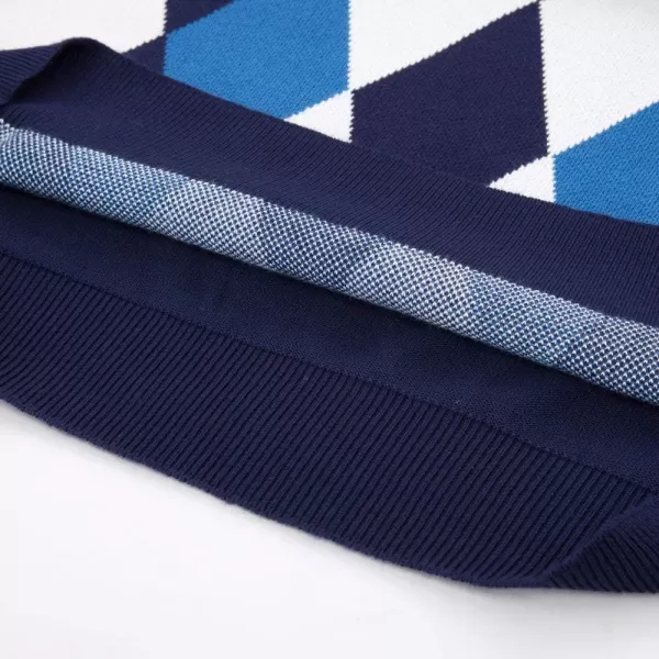 PJ PAUL JONES Mens Casual Argyle Sweater Vest V-Neck Sleeveless Pullover Knitwear Vests
