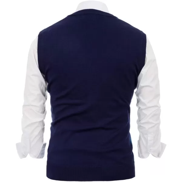 PJ PAUL JONES Mens Casual Argyle Sweater Vest V-Neck Sleeveless Pullover Knitwear Vests