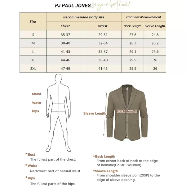 PJ PAUL JONES Men's Casual Blazer Sport Coats Two Button Stretch Suit Jackets
