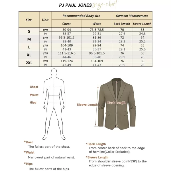 PJ PAUL JONES Men's Casual Blazer Sport Coats Two Button Stretch Suit Jackets