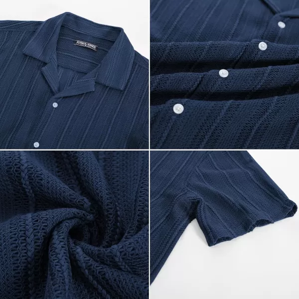 PJ PAUL JONES Men's Casual Button Down Shirts Cuban Collar Summer Beach Shirts