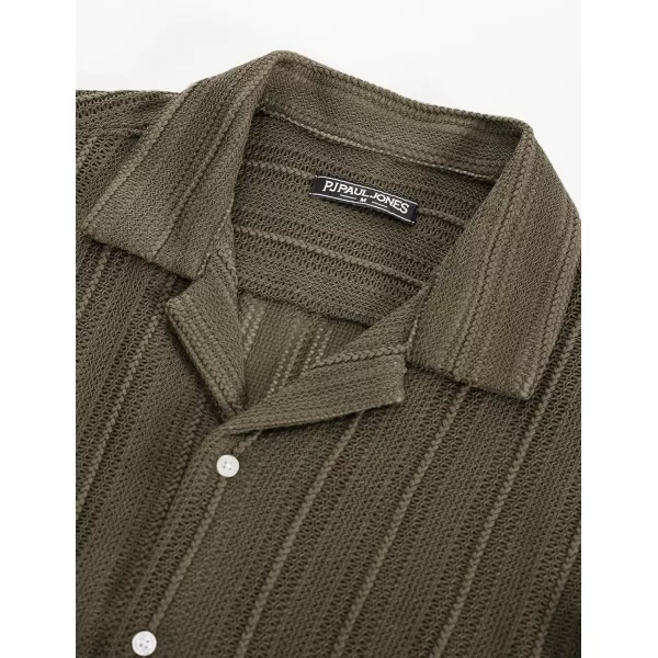 PJ PAUL JONES Men's Casual Button Down Shirts Cuban Collar Summer Beach Shirts