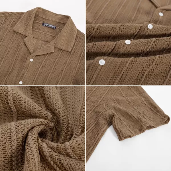PJ PAUL JONES Men's Casual Button Down Shirts Cuban Collar Summer Beach Shirts