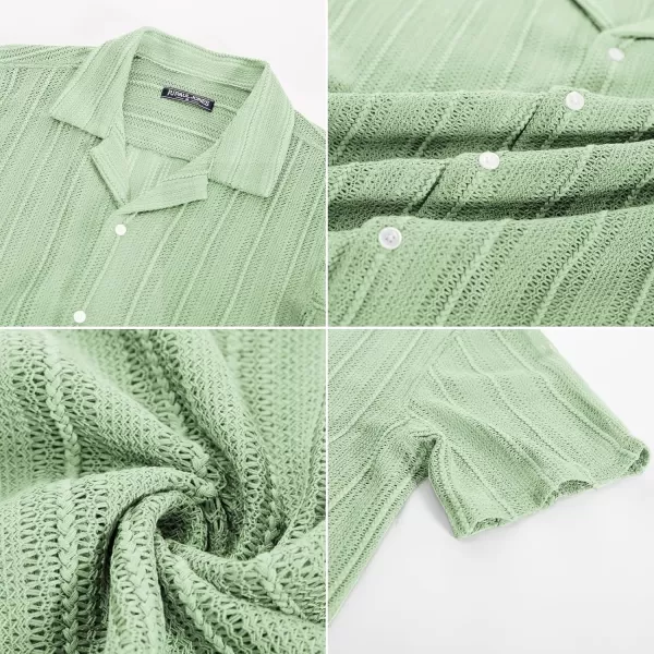 PJ PAUL JONES Men's Casual Button Down Shirts Cuban Collar Summer Beach Shirts