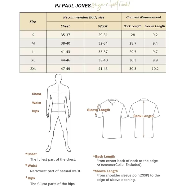 PJ PAUL JONES Men's Casual Button Down Shirts Cuban Collar Summer Beach Shirts