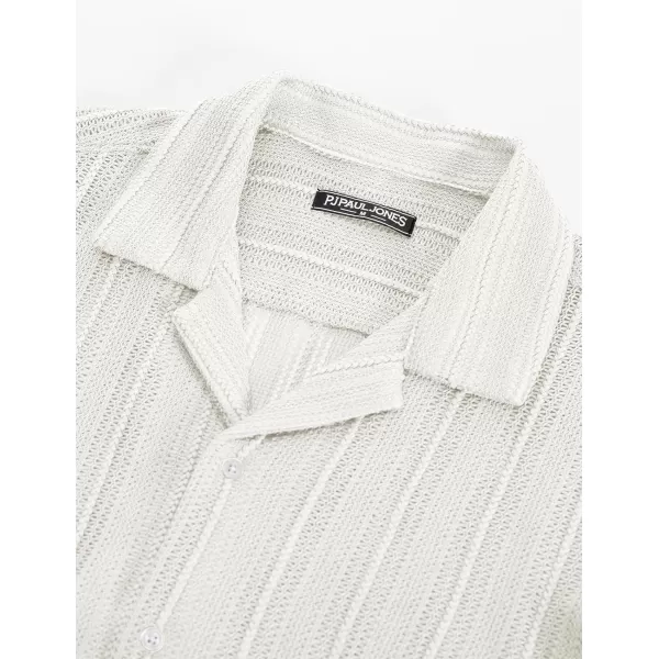 PJ PAUL JONES Men's Casual Button Down Shirts Cuban Collar Summer Beach Shirts
